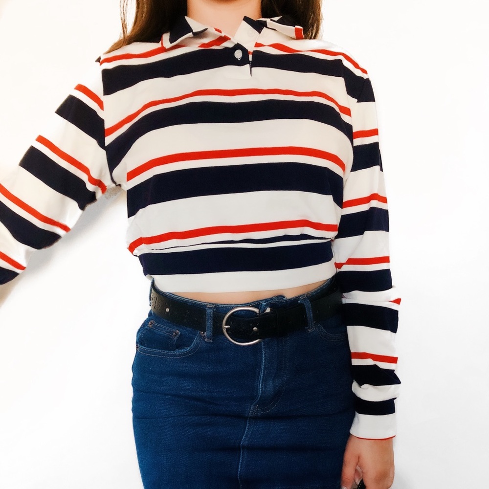 Long sleeve crop top shirt